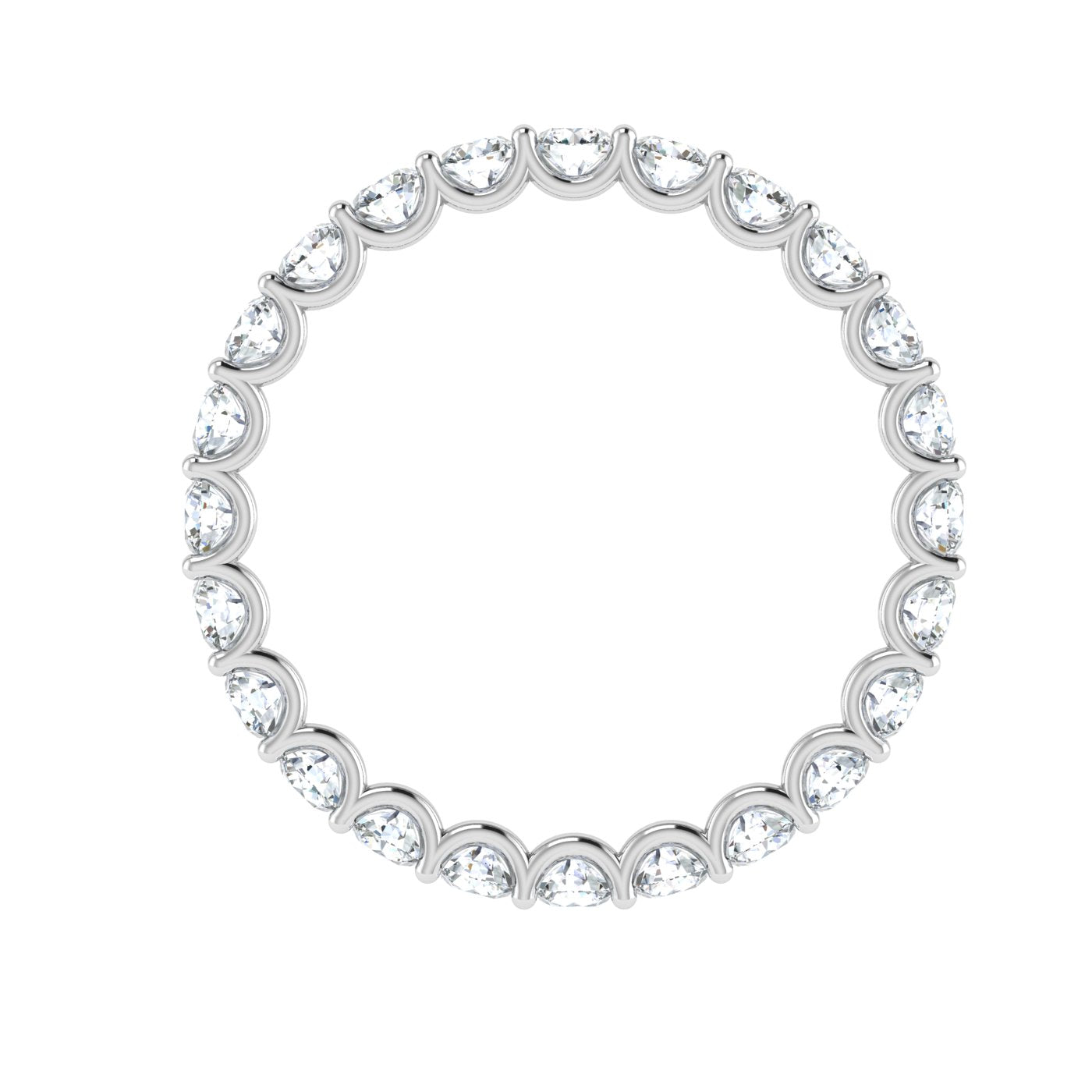 Luxe Round Cut Eternity Wedding Band White Gold